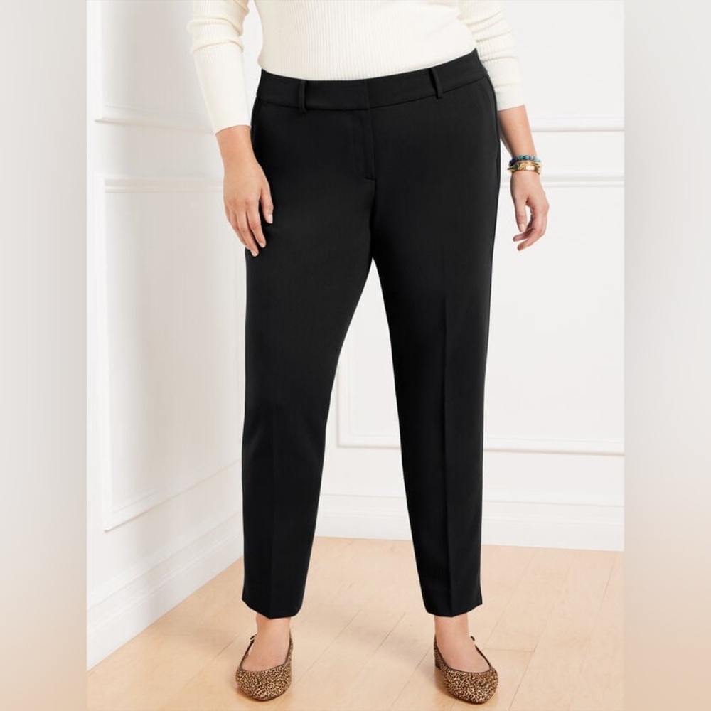 NEW Talbots Hampshire Straight Ankle Pants Black Size 22W